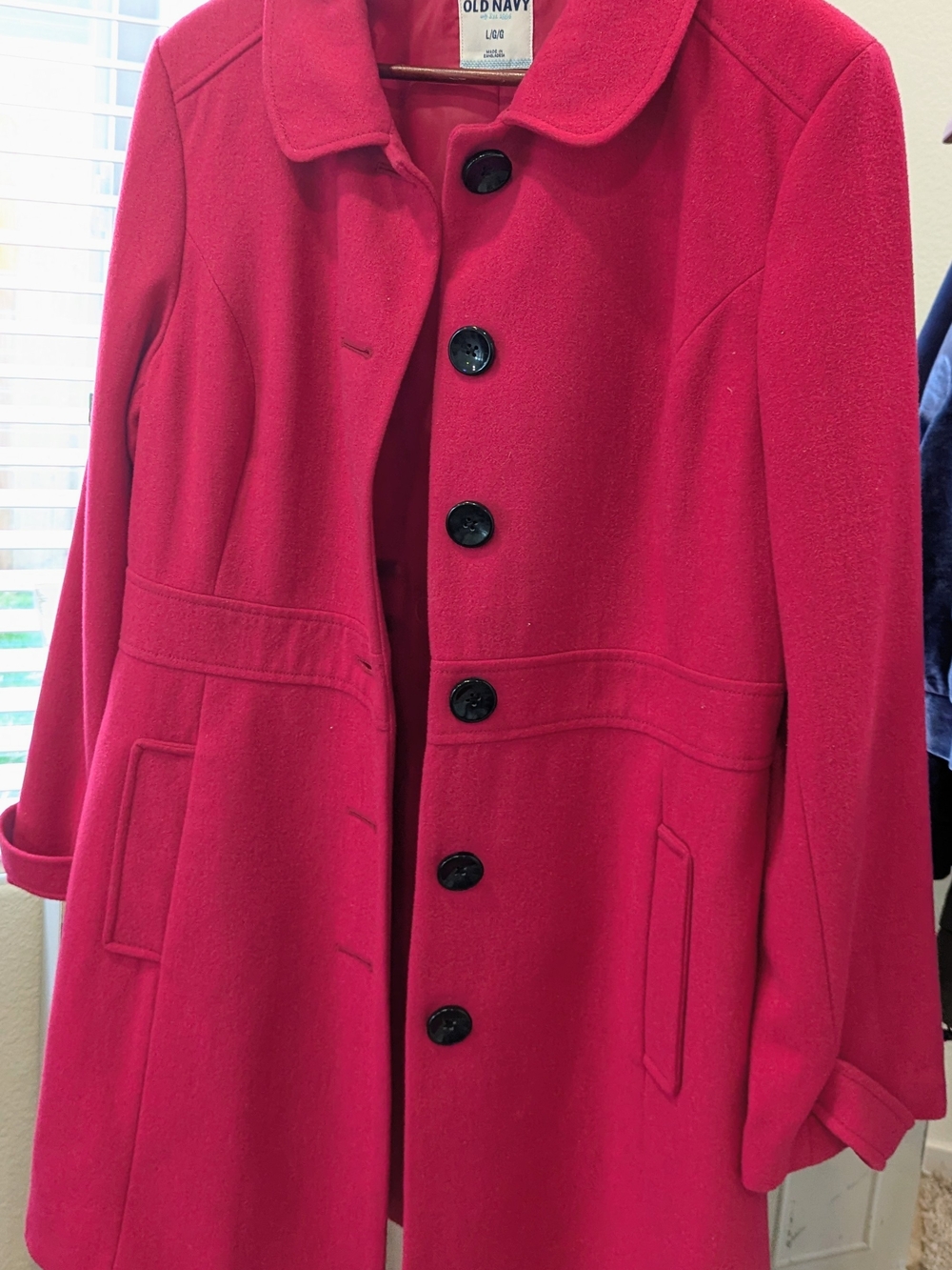 Old Navy Bright Pink Single-Breasted Pea Coat